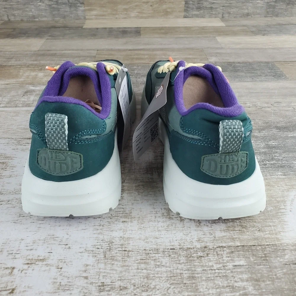 Hey Dude Sirocco Alta Hype Trail Mens Shoes Sz 9 Teal Round Toe Slip On Sneakers